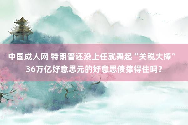 中国成人网 特朗普还没上任就舞起“关税大棒” 36万亿好意思元的好意思债撑得住吗？