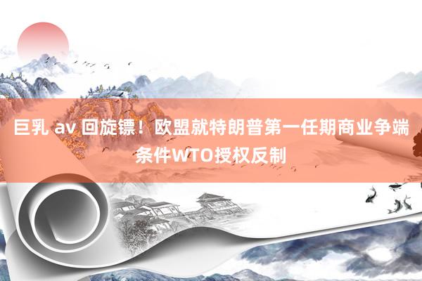 巨乳 av 回旋镖！欧盟就特朗普第一任期商业争端条件WTO授权反制