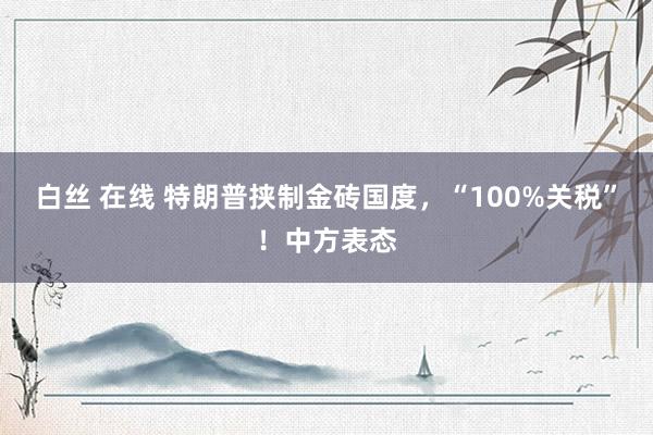 白丝 在线 特朗普挟制金砖国度，“100%关税”！中方表态