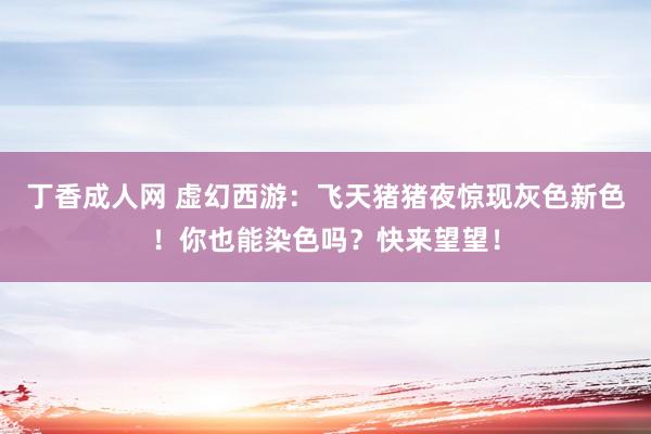 丁香成人网 虚幻西游：飞天猪猪夜惊现灰色新色！你也能染色吗？快来望望！