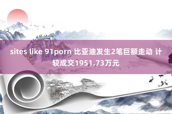 sites like 91porn 比亚迪发生2笔巨额走动 计较成交1951.73万元
