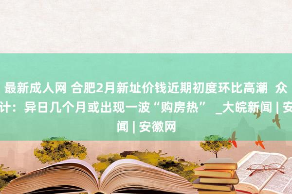最新成人网 合肥2月新址价钱近期初度环比高潮  众人算计：异日几个月或出现一波“购房热”  _大皖新闻 | 安徽网