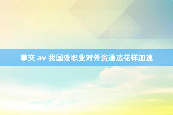 拳交 av 我国处职业对外资通达花样加速