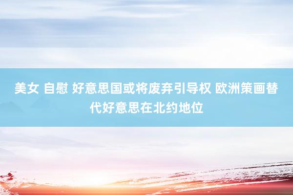 美女 自慰 好意思国或将废弃引导权 欧洲策画替代好意思在北约地位