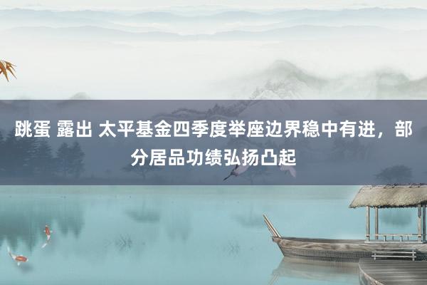 跳蛋 露出 太平基金四季度举座边界稳中有进，部分居品功绩弘扬凸起