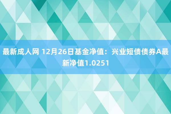 最新成人网 12月26日基金净值：兴业短债债券A最新净值1.0251