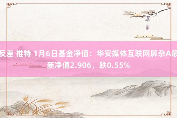 反差 推特 1月6日基金净值：华安媒体互联网羼杂A最新净值2.906，跌0.55%